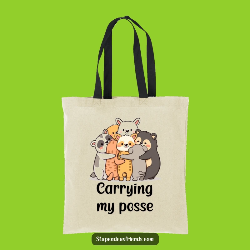 Funny Friendship Animals Tote Bag: Huddle Together, Cozy & Heartwarming Funny Gift Bag
