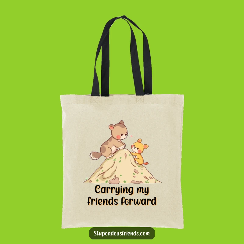 Funny Helping Animal Hill Tote Bag - Carry Your Encouragement Everywhere