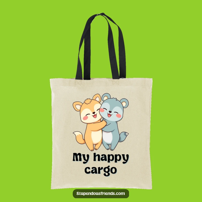 Funny Hugging Animals Tote Bag: Carry Smiles and Friendship Everywhere You Go!