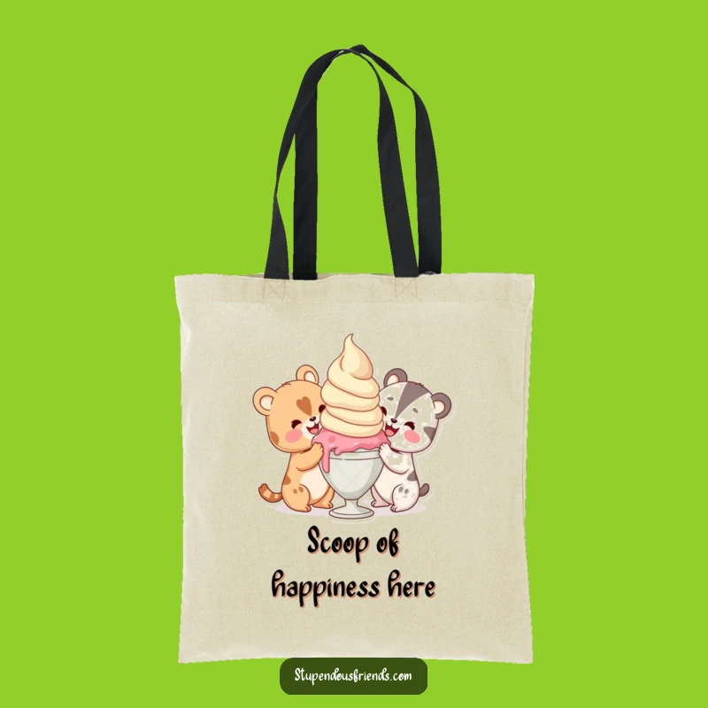 Funny Ice Cream Sharing Tote Bag: Carry Your Sweetness Hilariously Gift