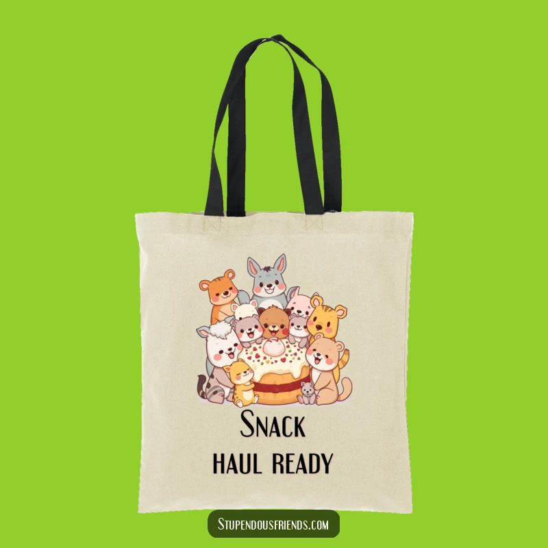 Funny Sharing Tote Bag: Carry Your Feast! Whimsical Group Gift.