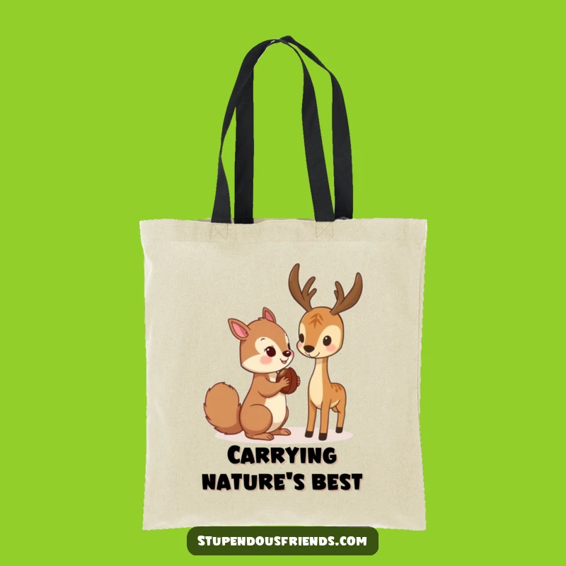 Funny Squirrel & Deer Tote Bag: Woodland Haul's Funny Gift