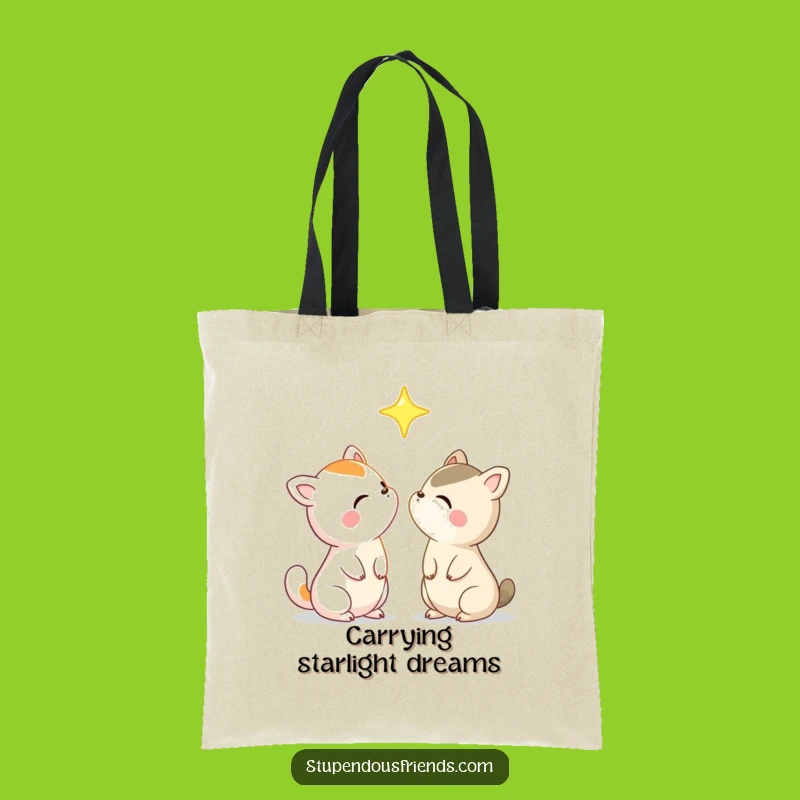 Funny Star Gazing Animal Friends Tote Bag: Carry Your Dreams