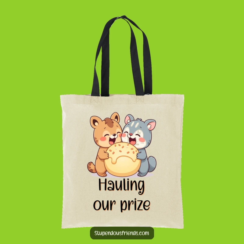 Funny Animal Treat Sharing Tote Bag - Best Friends Shopping Bag Gift